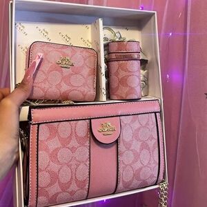 Coach Pink Crossbody Bag Set
